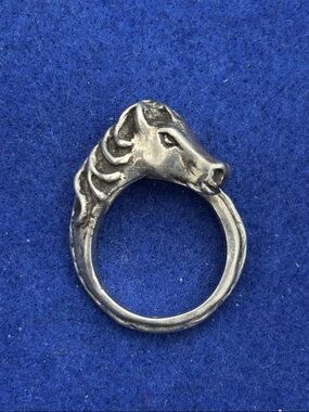 Horse Head Silver Ring - Sculpted Animal Band